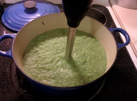 Broccoli Cheese Soup Blending