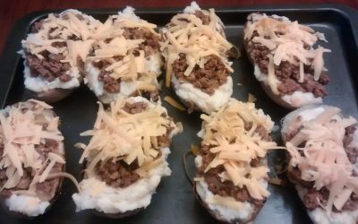 Cheeseburger Stuffed Twice Baked Potatoes
